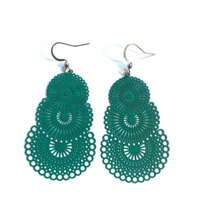 Green strong circles earrings