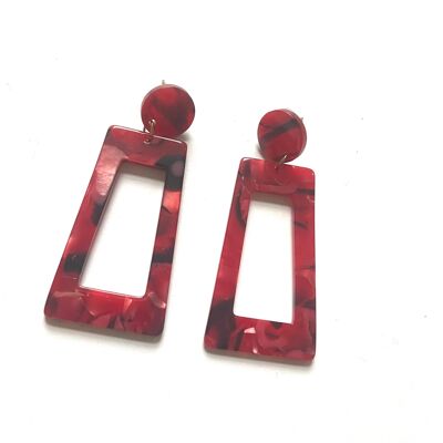 Red chunky acrylic earrings