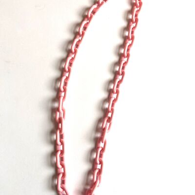 Plain pale pink acrylic chain necklace