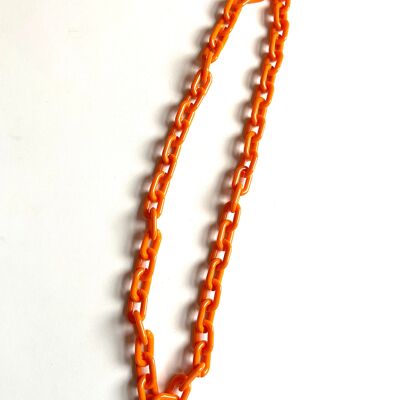 Orange acrylic chain necklace