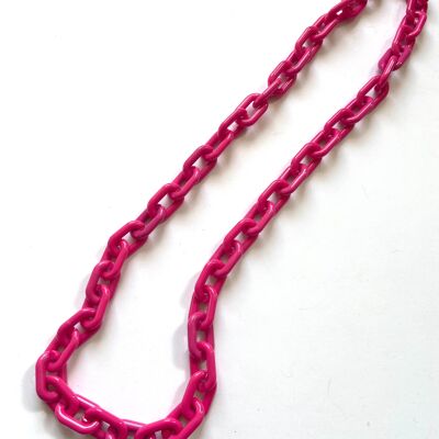 Plain pink acrylic chain necklace