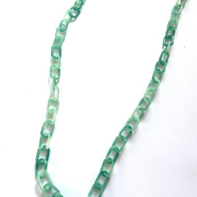 Apple mixed green acrylic chain necklace