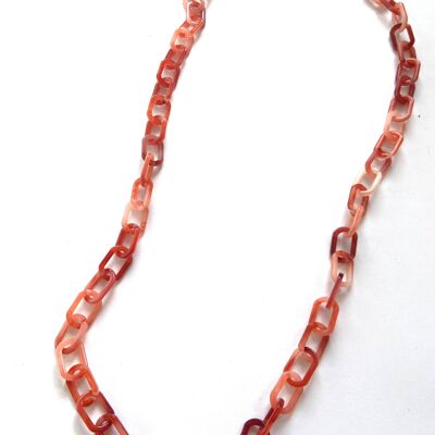 Pale mixed red acrylic chain necklace