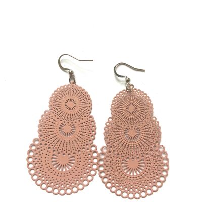 Pink strong circles earrings