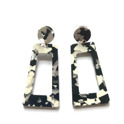 Black and white chunky acrylic earrings