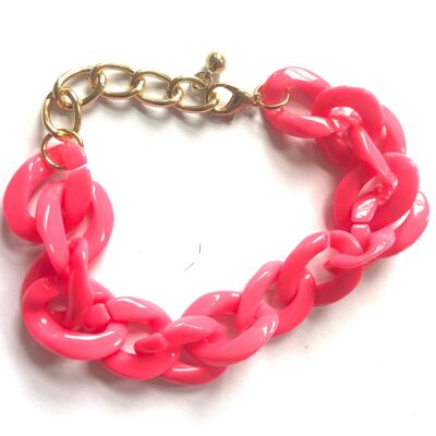 Coral pink chunky bracelet
