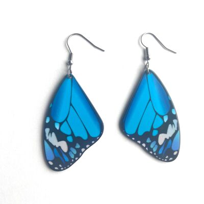 Blue medium butterfly earrings
