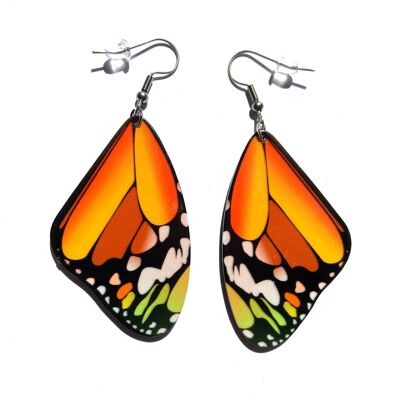 Orange medium butterfly earrings