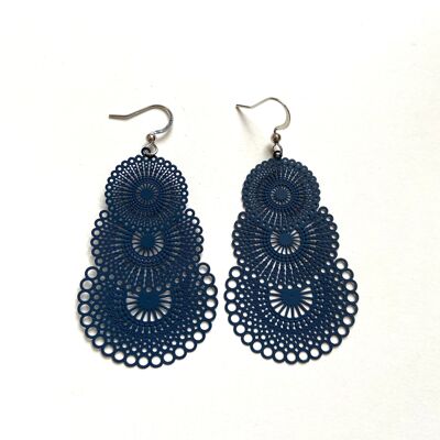 Blue strong circles earrings