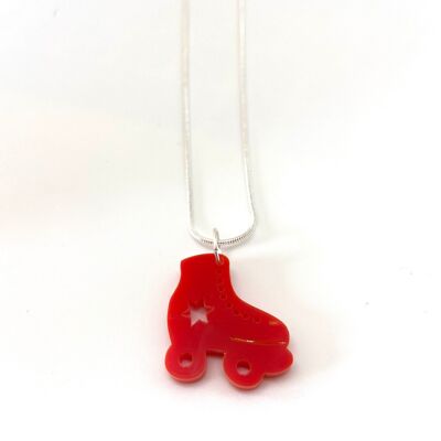 Roller skate acrylic necklaces Red