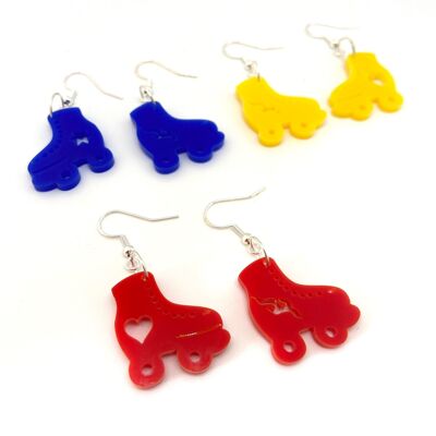 Roller skate acrylic earrings Red