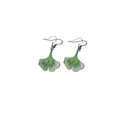 Ginkgo bohemian leaf dangle - green