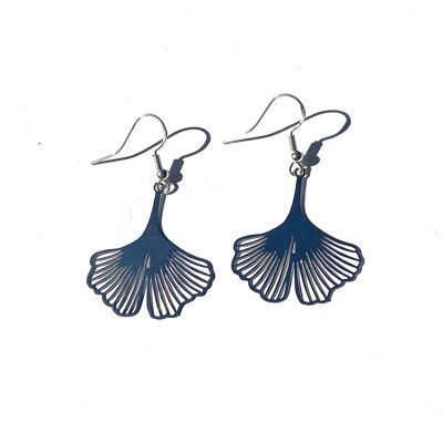 Ginkgo bohemian leaf dangle - silver