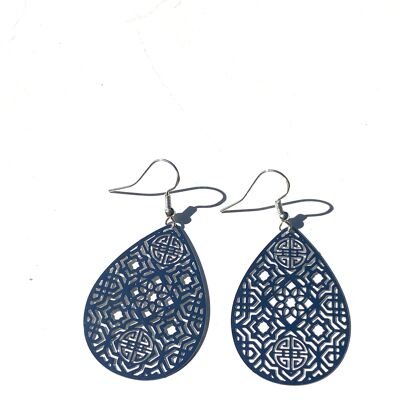 Moroccan bohemian teari dangle - silver