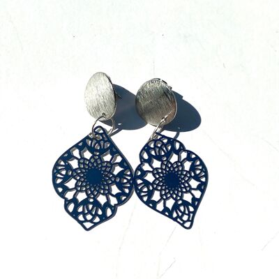 Moroccan bohemian charm stud dangle - silver