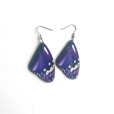 Purple medium butterfly earrings