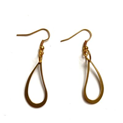 Tear shaped brass earrings