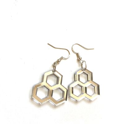 Honeycomb mirror acrylic earrings