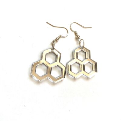 Honeycomb mirror acrylic earrings