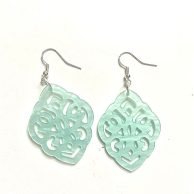 Pale blue resin shaped earrings