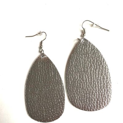 Silver tear shaped earrings