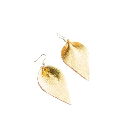 Gold petal shaped earrings