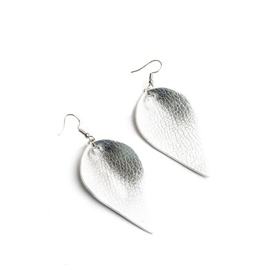 Silver petal shaped earrings