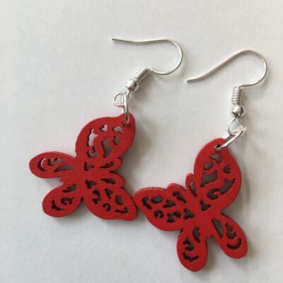 Red butterfly earrings