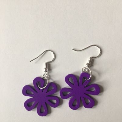 Purple swirly earrings