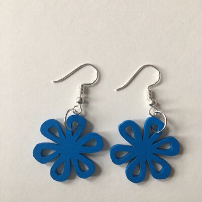 Blue swirly earrings