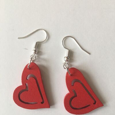 Red heart earrings