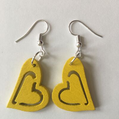 Yellow heart earrings