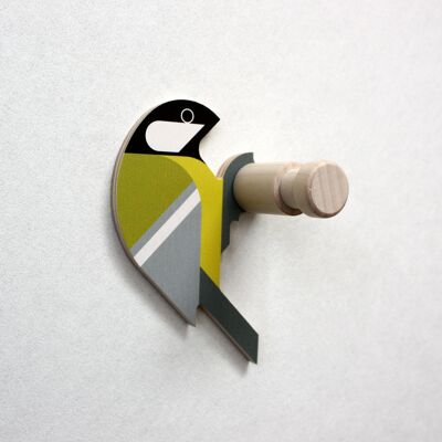Hinghang Wooden Great Tit Wall Hook