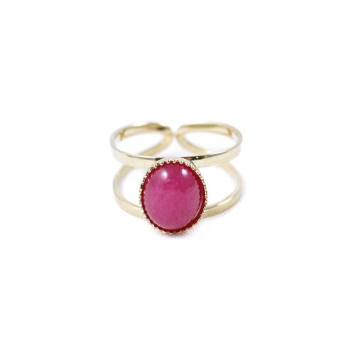 Bague Plaqué Or Denise Agate Framboise