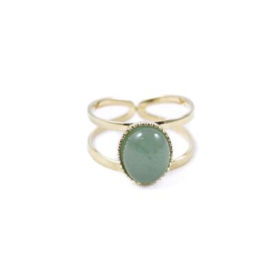 Denise Aventurine Gold Plated Ring