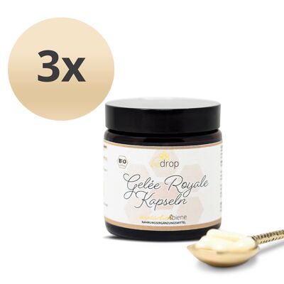 Coffret Avantage : 3x gélules de gelée royale (certifiées bio) - 60 gélules dans un lot de 3