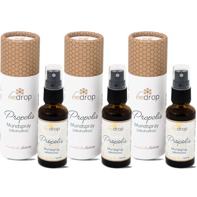 Advantage set: 3x propolis tincture mouth spray (alcohol-free & water-soluble) - 30ml in a set of 3