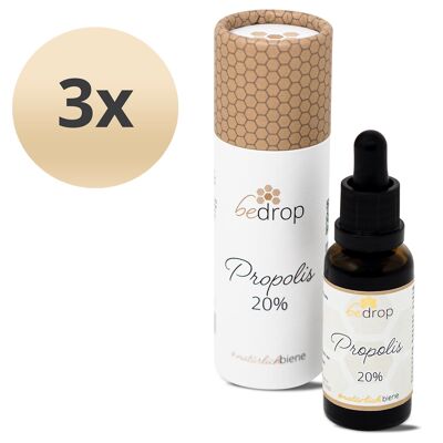 Advantage set: 3x propolis extract tincture with pipette 20% - 30ml in a set of 3