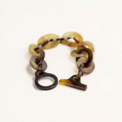 Bracelet with 13 rings and hoof clasp