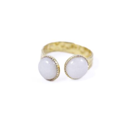 Ophelia White Agate Gold Plated Ring