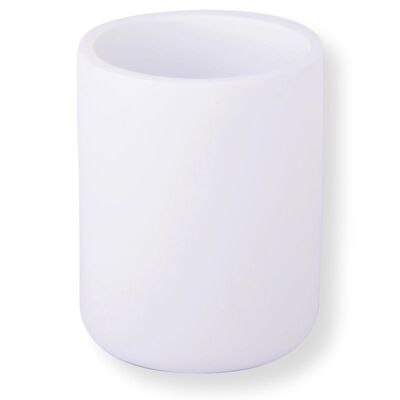 Vaso portacepillos de dientes para baño PUMP – Blanco Mate