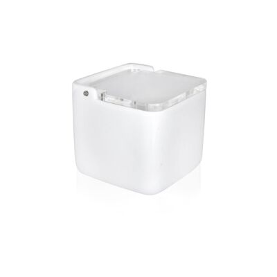 Kitchen salt shaker with acrylic lid SQUARE - white