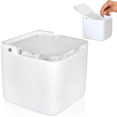 Salière de cuisine avec couvercle basculant en acrylique transparent - à utiliser comme salière et sucrière ou comme support à épices