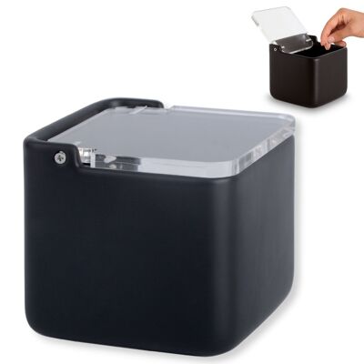 Salière de cuisine avec couvercle basculant en acrylique transparent - à utiliser comme salière et sucrière ou comme support à épices