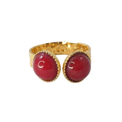 Ophelia Red Agate Gold Plated Ring