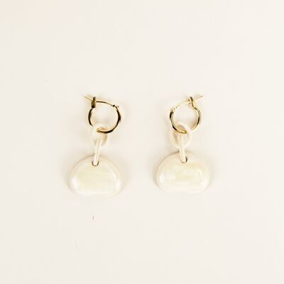 Fève brass hoop earrings in blond horn