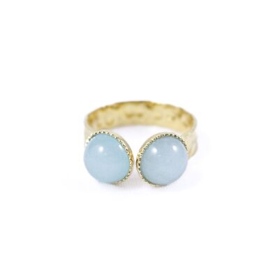 Ophelia hellblauer Achat vergoldeter Ring