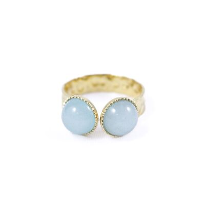 Ophelia Light Blue Agate Gold Plated Ring