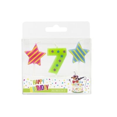 BIRTHDAY FUN NO.7 NUMBER-U. STAR CANDLES