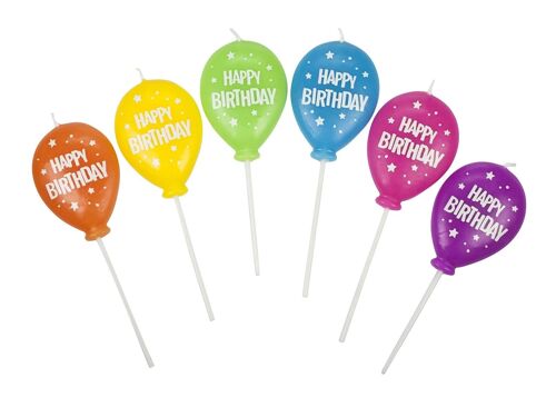 Birthday fun stabkerze-luftballon,6-f.s.
